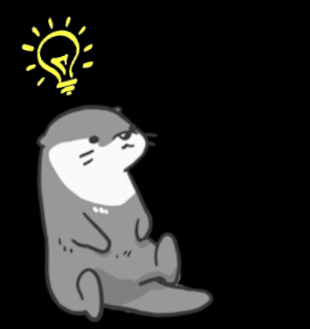 A picture of a cartoon otter with a lightbulb over its head.